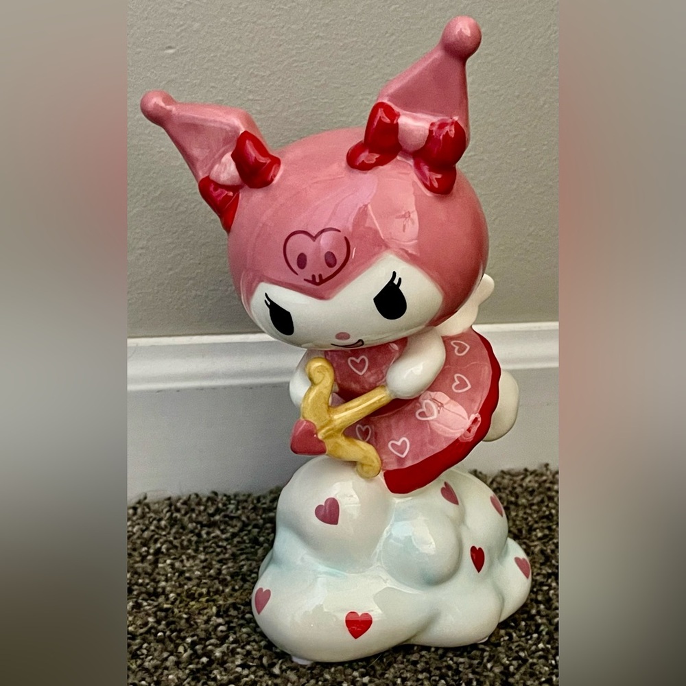 Blue Sky Accents/ Hello Kitty Kuromi Cupid Figurine/Pink & White Ceramic - Picture 3 of 11
